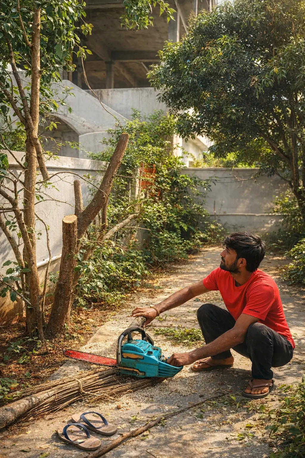 Tree Trimming Work in Gated Community